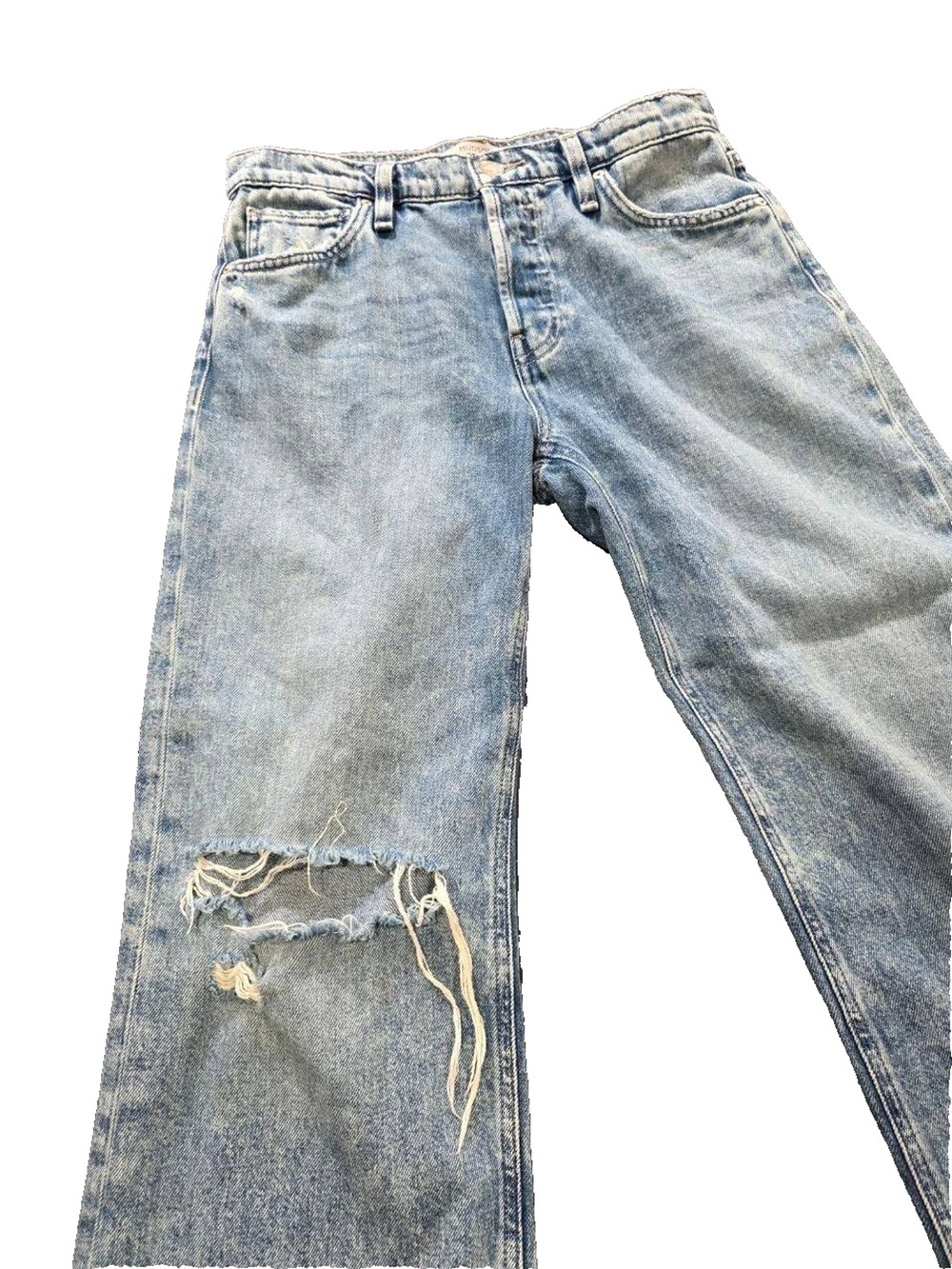 Hudson James High Rise Tapered Y2K Jeans in Big Dipper Raw Hem 26 A011236